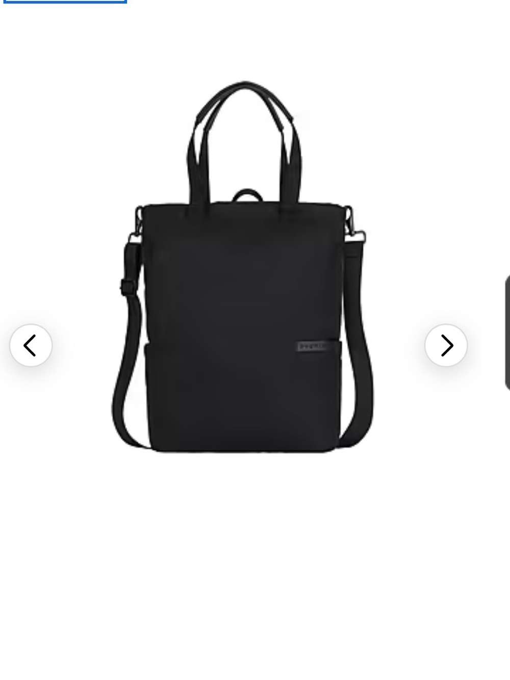 Bugatti Black Convertible Laptop Tote with Detachable Strap